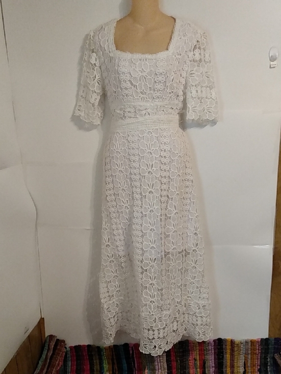 Dresses & Skirts - White Lace crochet Boho Bohemian Whimsygoth  Fairy Maxi Dress